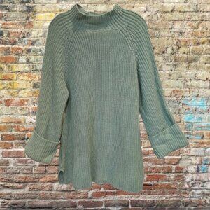 Andrea Jovine Olive Green Knit 3/4 Sleeve Sweater